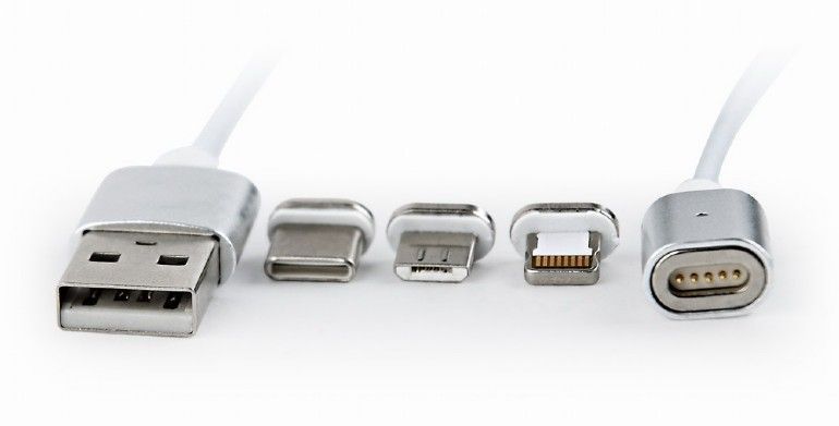 x-CC-USB2-AMLM31-1M Gembird Magnetic USB charging combo 3-in-1 cable, silver, 1 m