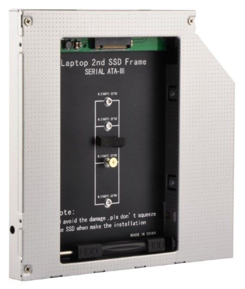 A-SATA12M2-01 Gembird Fioka za montazu NGFF(M.2)SSD (do 12.7mm)u5.25 leziste u Laptop umesto opti FO