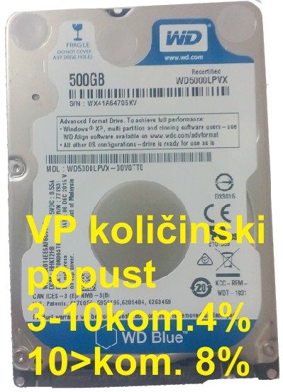 HDD 2.5 * 500GB WD5000LPVX WD BLUE 5400RPM 8MB SATA3 7mm