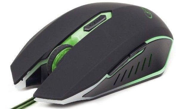 MUSG-001-G Gembird Gejmerski mis opticki sa zelenim osvetljenjem 400-2400Dpi black 130mm FO