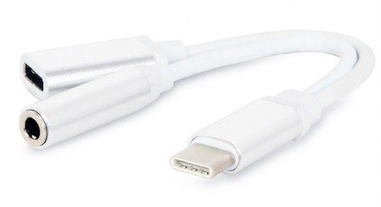 x-CCA-UC3.5F-02-W Gembird USB type-C plug to stereo 3.5 mm audio adapter cable + power FO