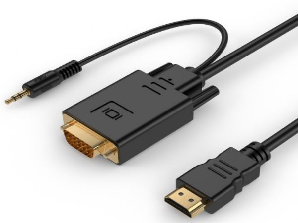 A-HDMI-VGA-03-6 Gembird HDMI to VGA and audio adapter cable, single port, 1,8m, black
