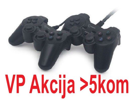 JPD-UDV2-01 ** Gembird USB 2.0 double analog vibration gamepad black (684)