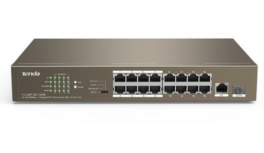 Tenda TEF1118P-16-150W LAN 16-Port 10/100M + 1 Gigabit SFP Slots Switch