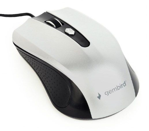MUS-4B-01-BS Gembird Opticki mis 800-1200Dpi 4-button black/silver USB kabl 1,35m FO