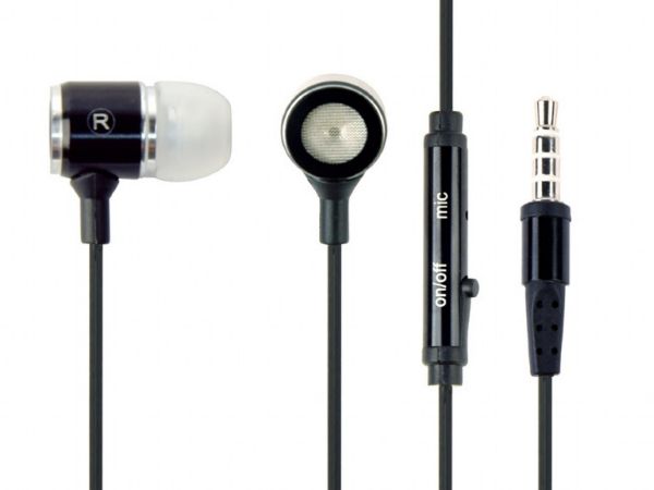 MHS-EP-001 Gembird Metal MP3 slusalice sa mikrofonom black (1x3,5mm) A