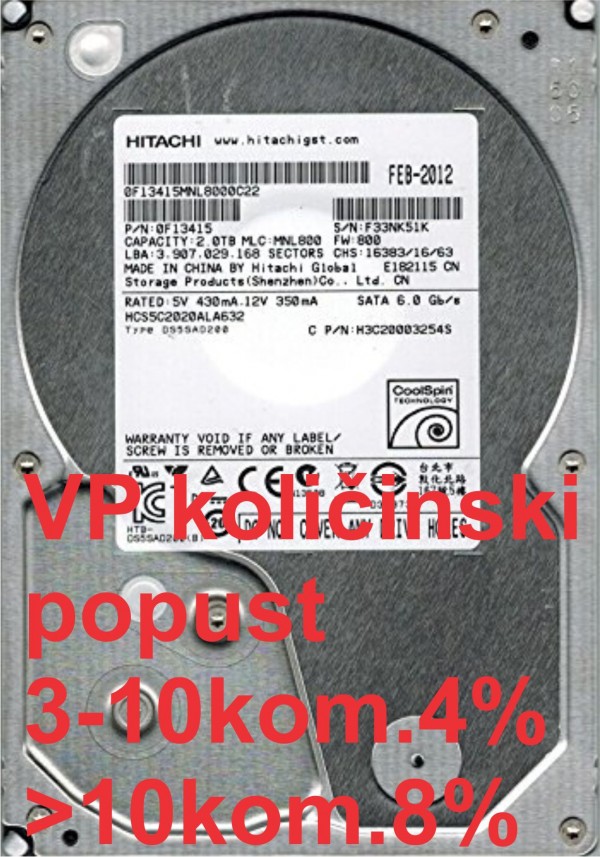 HDD 3.5 * 2TB HCS5C2020ALA632 Hitachi 5900RPM 32MB SATA3 (3899)