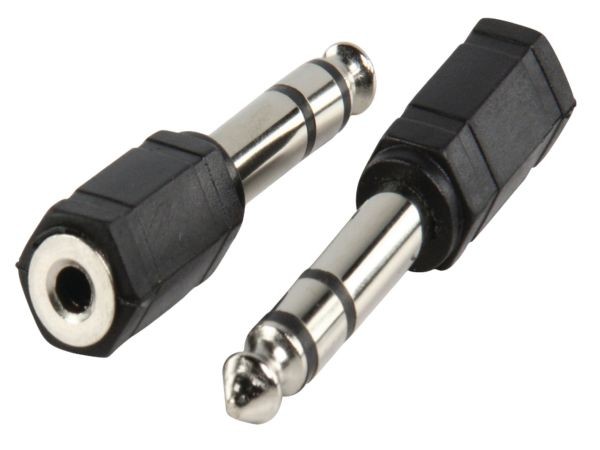 CAGP23930BK 6.35mm stereo plug to 3.5mm stereo socket AC-007