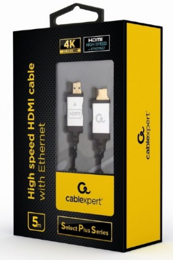 CCB-HDMIL-5M Gembird HDMI kabl, High speed,ethernet support 3D/4K TV Select Plus Series blister 5m A