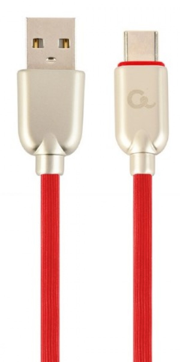 x-CC-USB2R-AMCM-1M-R Gembird Premium rubber Type-C USB charging and data cable, 1m, red
