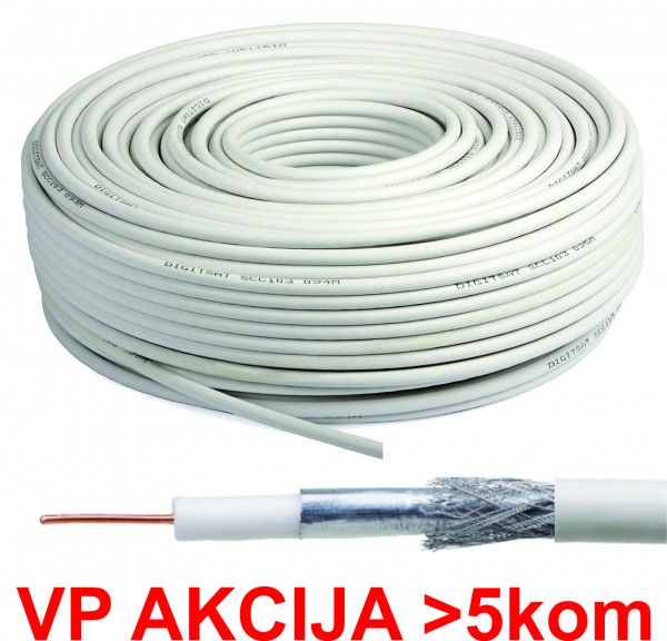 KABL-COAX-RG6/100 white (X553) **koaksialni kabl RG6 bez konektora, conductivity 18%,6.5mm,100m(1351