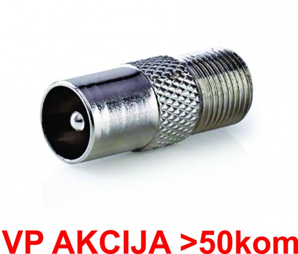 CON-FC-025 ** F female to IEC male adaptor, Zinc Alloy 25kom pakovanje (17.5)