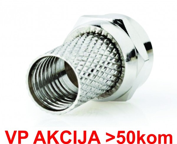 CON-FC-001 **  F muski konektor za RG6 kabl, 6.6mm, Zinc Alloy min.25kom (10,4)