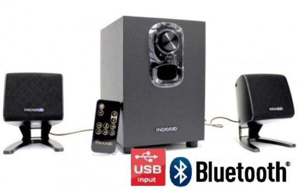 Microlab M108BT Aktivni drveni zvucnici 2.1 11W RMS(5W, 2x3W) BLUETOOTH USB, IR daljinski 3.5mm