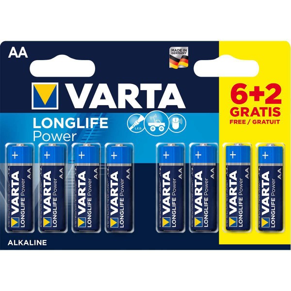 VARTA-4906SO AA 1.5V LR6  MN1500, PAK8 CK, ALKALNE baterije LONGLIFE POWER