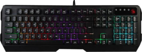 A4-Q135 A4Tech Bloody illuminate gejmerska tastatura, NEON Light, US-LAYOUT, black, USB