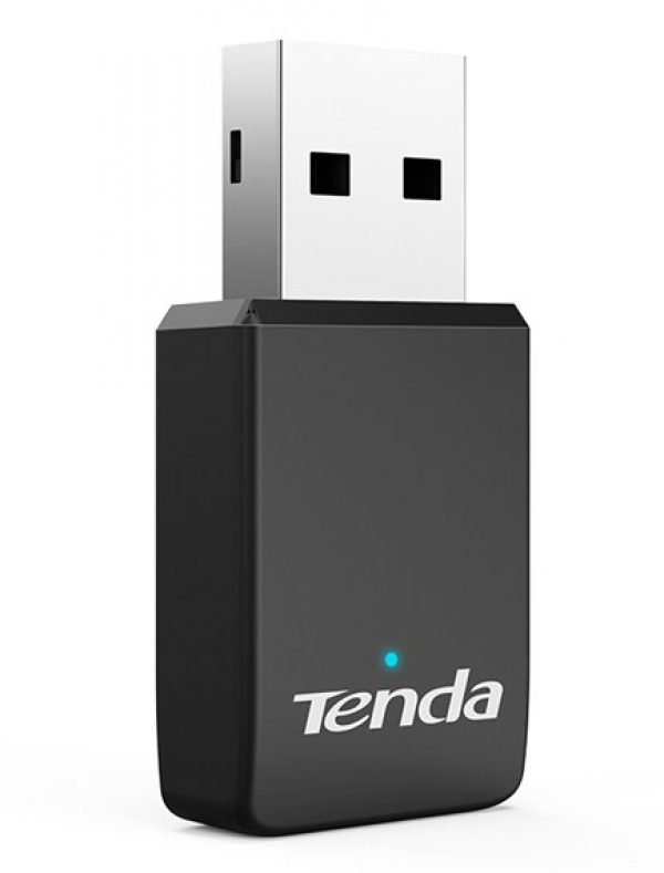 Tenda U9 Wireless AC650 Dual Band, 20dBm, 200mbps-2,4GHz, 433mbps-5GHz, USB Adapter Black