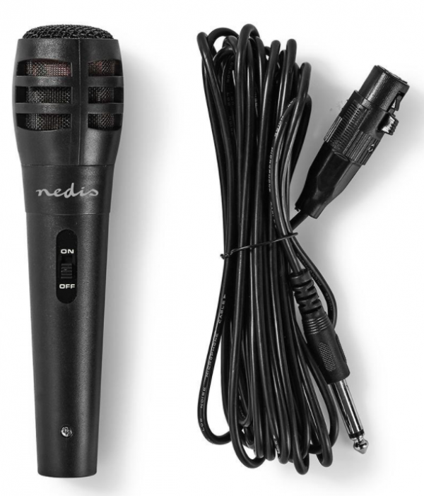 MPWD15BK Karaoke mikrofon, 6.35mm -75 dB+/-3dB Sensitivity, 80 Hz-12 kHz, 5.0m