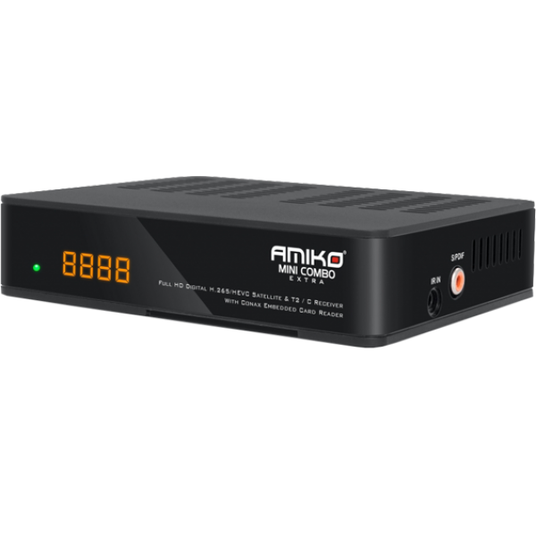DVB Mini combo extra DVB-S2+T2/C, HEVC/H.265, Full HD,USB PVR,LAN