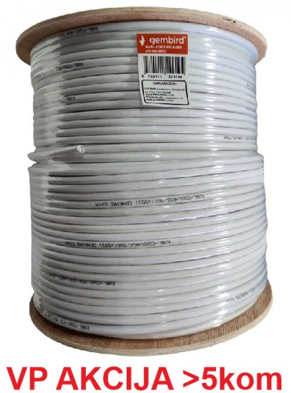 KABL-COAX-RG6/300 white (X553) * koaksialni kabl RG6 bez konektora, conductivity 18%,6.5mm,300m 3999