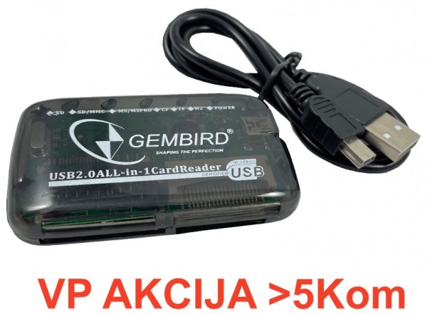 FD2-ALLIN1-BLK ** Gembird  USB2.0 citac svih tipova memorijskih kartica(343)
