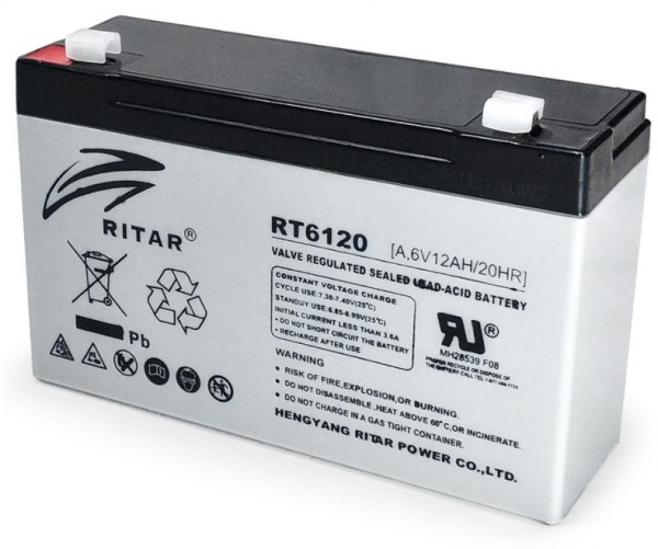 BAT-RT6120 Ritar punjiva olovna baterija VRLA baterija 6V 12Ah za UPS 151x50x94mm