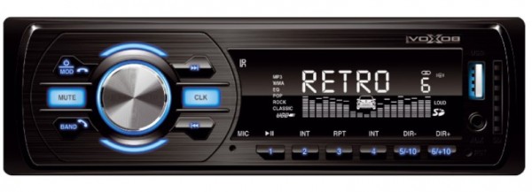 Auto radio SAL VB4000 FM, USB, SD, 3,5mm, Bluetooth, mikrofon 4x45W