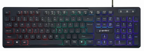 KB-UML-02 Gembird Rainbow multimedijalna tastatura sa pozadinskim osvetljenjem, US layout USB