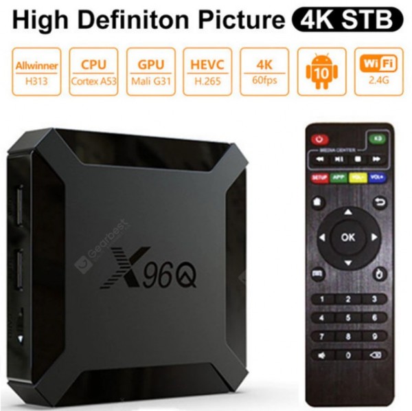 GMB-X96Q 2/16GB DDR3 smart TV box Allwinner H313, A53 quad, Mali-G31 4K, KODI Android 10.0