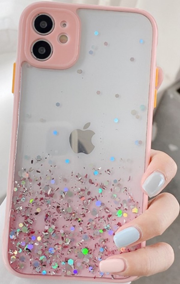 MCTK6-IPHONE X/XS * Furtrola 3D Sparkling star silicone Pink (89)