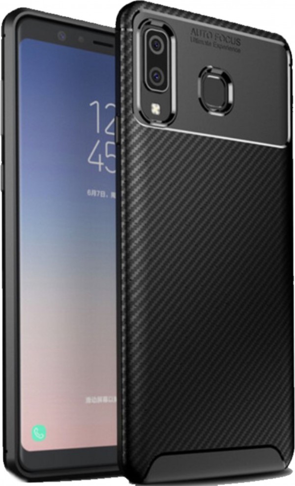 MCTK74-SAMSUNG A70 * Futrola Carbon Fiber Silicone Black (139)