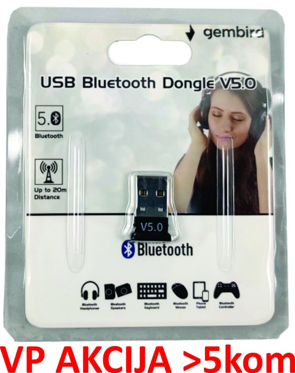 BTD-MINI8 ** Gembird USB2.0/3.0  Bluetooth dongle v5.0, 2.4Ghz 3MB/s(24Mbps) 8dBm 20m BR8651(439)