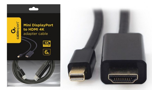 CC-mDP-HDMI-6 Gembird Mini DisplayPort to HDMI 4K cable, 1.8m