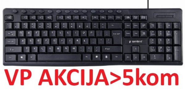 KB-UM-107 ** Gembird Multimedijalna tastatura US layout black USB (399)