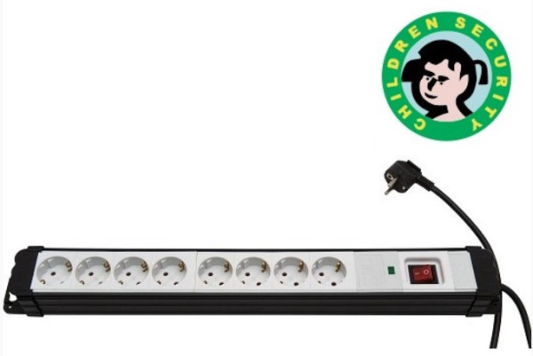 Produzni kabl sa 8 uticnica (3x1.5mm) 2m, PM8ZP-2M DZ 16A, 250V-3680W