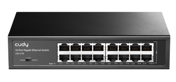 Cudy GS1016 16-Port 10/100/1000M Switch, 16x Gbit  RJ45 port, rackmount (Alt. Teg1016d, PFS3016-16G)