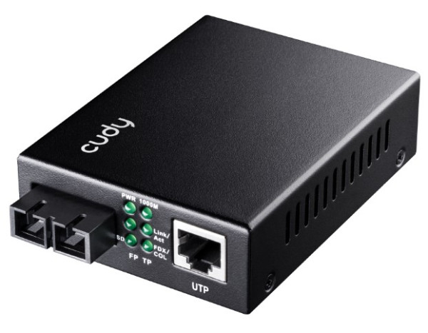 Cudy MC100GSA-20P 10/100/1000M Gbit PoE+ Media Converter, 1*9, SM 20Km, 802.3at/af