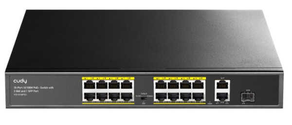 Cudy FS1018PS1 16-Port 10/100M PoE+ Switch, 1Gbit Uplink + 1Gbit Combo SFP Port, 200W( PFS4218-16ET-