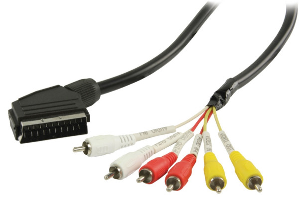 VLVP31160B20 SCART Cable SCART Male - 6x RCA Male 2.00 m Black