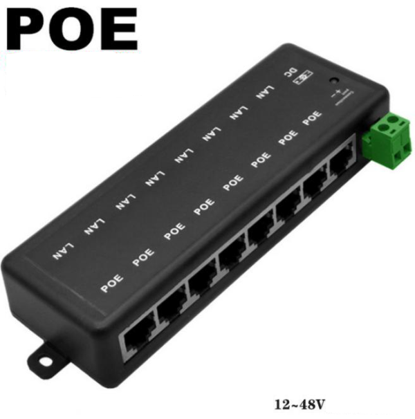 POE-INJ-8xRJ45 Gembird 8CH Pasivni prolazni POE injector, for IP Network Camera Ubiquiti and Mikrot
