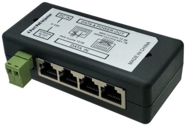 POE-INJ-4xRJ45 Gembird 4CH Pasivni prolazni POE injector,  for IP Network Camera Ubiquiti and MikroT
