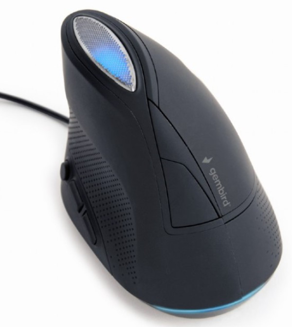 MUS-ERGO-03 Gembird Ergonomic Opticki mis 3600Dpi 6-button black 105mm USB