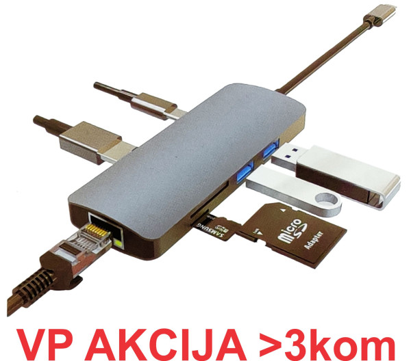 x-A-CM-COMBO7-03 Gembird TYPE-C 7-in-1 multi-port adapter USBx2 + HDMI + RJ45 + SD + TF + PD