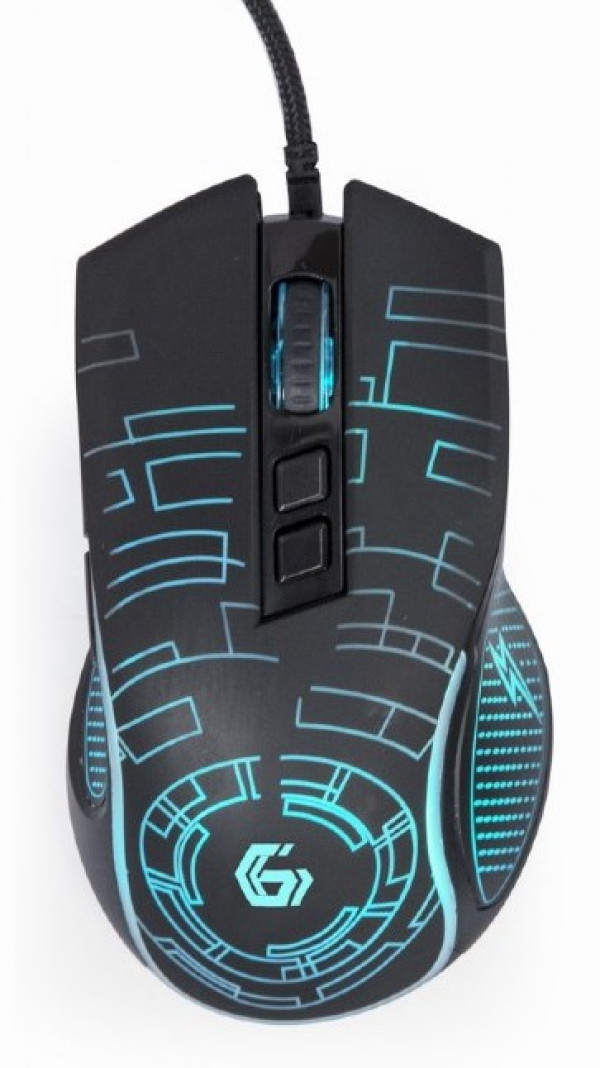 MUSG-RGB-01 Gembird USB LED gaming mouse, 1200-600DPI 7-button 124mm