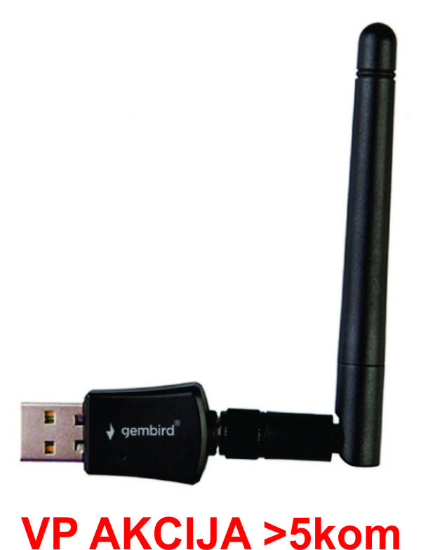 WNP-UA300P-02 ** Gembird High power USB wireless adapter 300N, detachable antena, RF pwr 