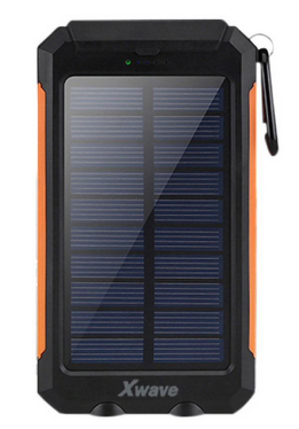 x-PowerBank baterija/punjač 8000 mAh solarni Camp-L80black/orange