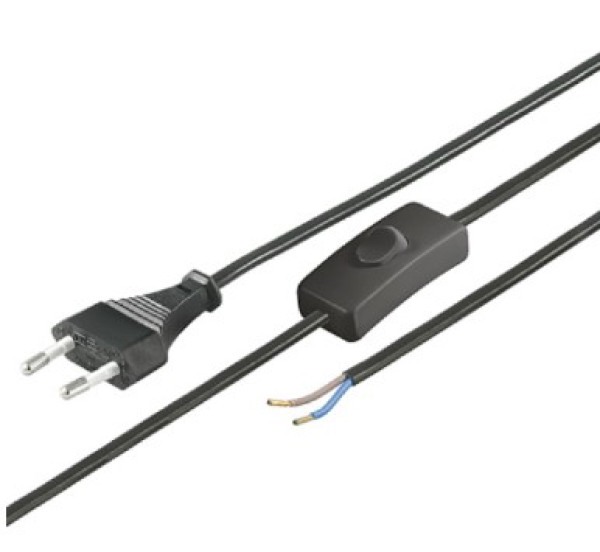 Strujni kabel sa prekidačem 1,5m 	N2K-BK/VDE