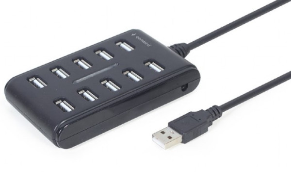 UHB-U2P10P-01 Gembird 10-port USB 2.0 HUB, black A