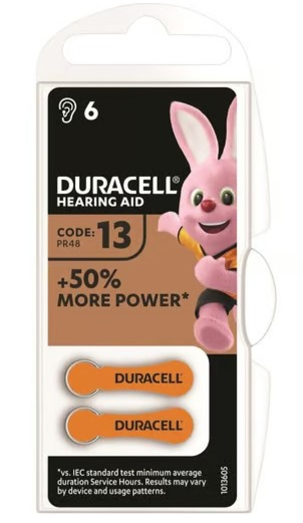 Duracell Hearing Aid ZA13 1,45V baterija za slusni aparat PAK6