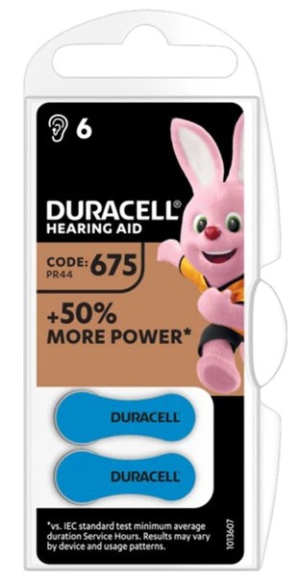 Duracell Hearing Aid 675 1,45V baterija za slusni aparat PAK6